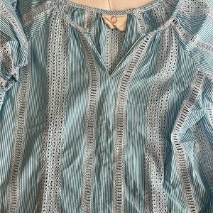 Elegant Blue Striped Blouse